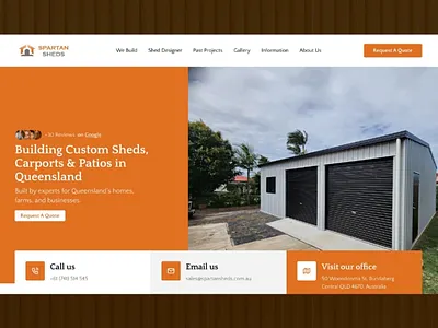 Shed Constructor Landing Page australia branding construction design figma graphic design illustration landing page logo shed ui user experience user interface ux vector wordpress