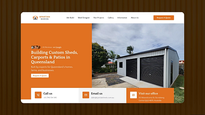 Shed Constructor Landing Page australia branding construction design figma graphic design illustration landing page logo shed ui user experience user interface ux vector wordpress
