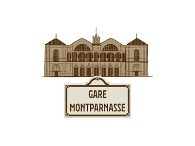 Gare Montparnasse spot illustration building editorial france gare illustration illustrations illustrator landmark montparnasse paris print spot