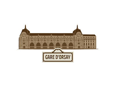 Gare d'Orsay spot illustration building editorial france gare illustration illustrations illustrator landmark monument orsay paris print spot