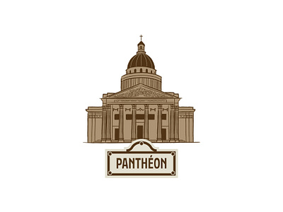 Panthéon spot illustration building editorial france illustration illustrations illustrator landmark monument pantheon paris print spot