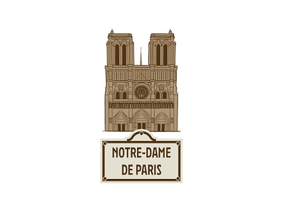 Notre-Dame de Paris spot illustration building dame editorial france illustration illustrations illustrator landmark monument notre notre dame paris print spot