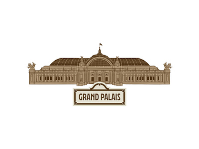 Grand Palais spot illustration building editorial france grand illustration illustrations illustrator landmark monument palais paris print spot