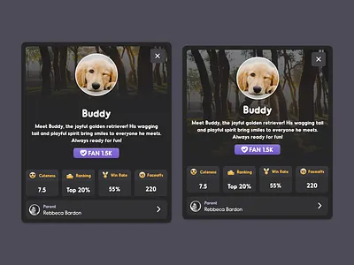 🐶 Pet Profile card figma pet pet profile profile profile card social media ui