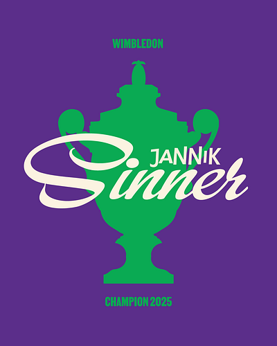 Jannik Sinner - Wimbledon Champion 2025 design faelpt illustration instagram janniksinner lettering tennis type typedesign typography wimbledon