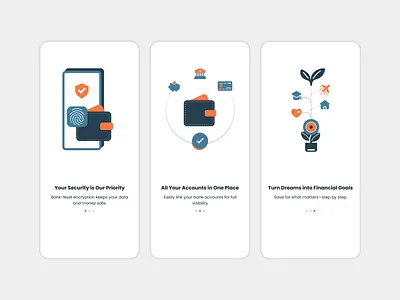 Finance App Onboarding design graphic design illustration mobile