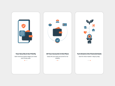 Finance App Onboarding design graphic design illustration mobile