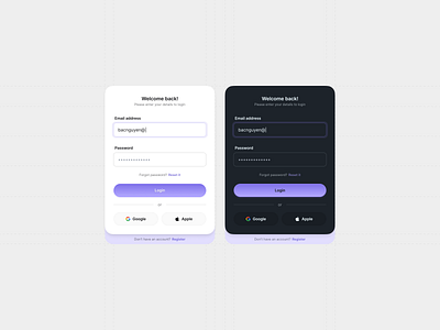 Boxes UI box card edit infor login message modal register ui