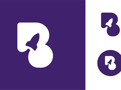 B rocket - logo concept creative mark