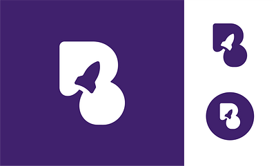 B rocket - logo concept creative mark