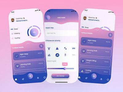 Habit Tracker App UI/UX animation habit logo ui ux