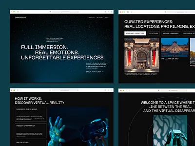 Virtual Reality Experience Booking Website beautiful website best web design creative website entertainment platform immersive experience interactive design modern website ui ux design web ui web ui design