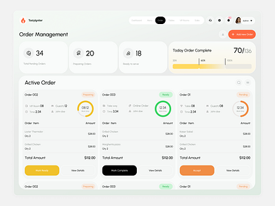 Restaurant POS Dashboard admin cashier dashboard dashboard design dashboard pos management menu order order dashboard order details point of sales pos dashboard pos system restaurant rmc saas design shop table uiux