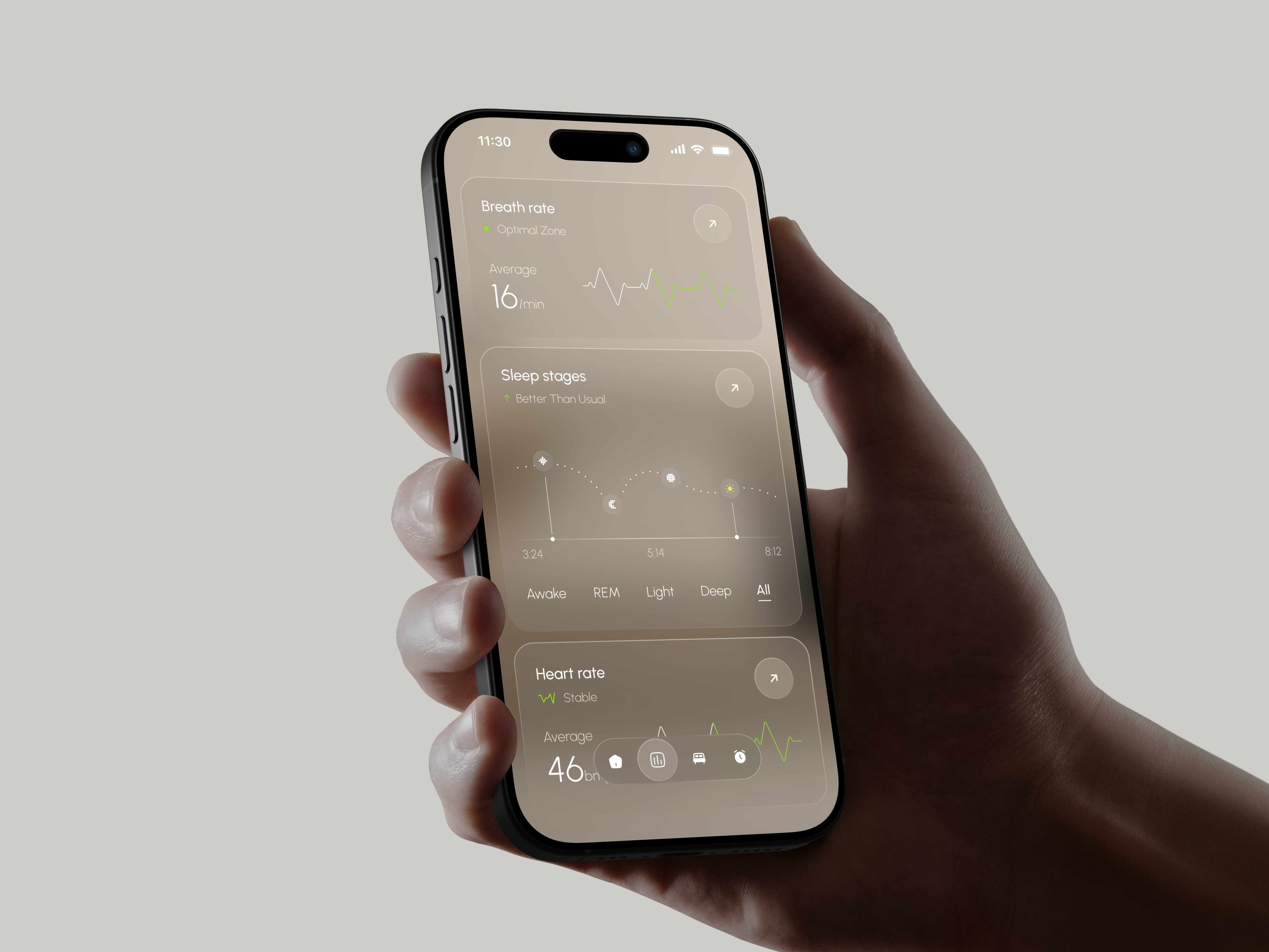 Mora Health App - Sleep Report Dashboard ai app app design b2b bed business crm dashboard design interface iot mobile product report saas service sleep software ui ux