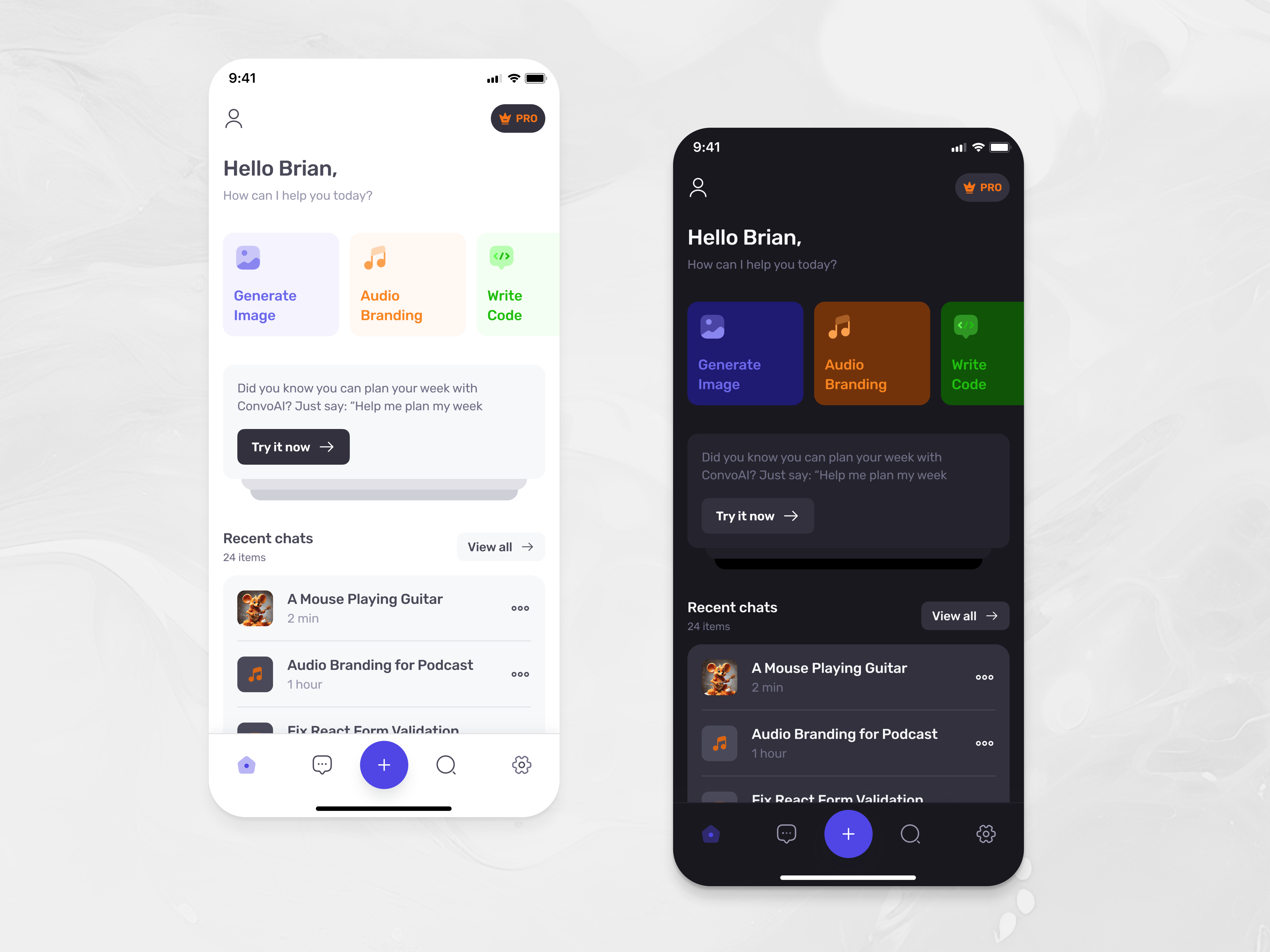AI Chatbot Home Mobile UI ai chatbot ai chatbot ui dark mode home screen home ui
