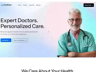 CareEase - website perfect for private clinics and healthcare clinic figma framer healthcare landing page web design webflow