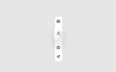 Vertical Glassmorphism Navigation UI clean glassmorphism light liquid glass design menu minimal navigation vertival navigation white background