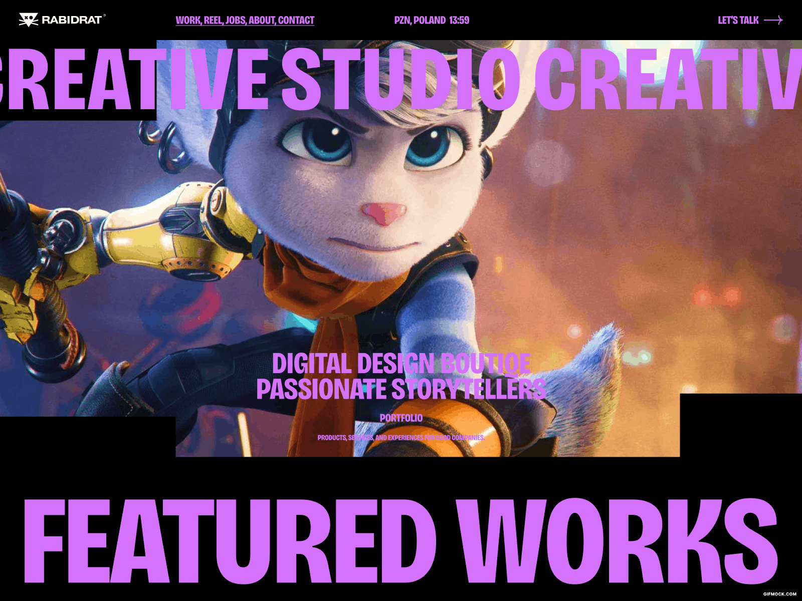 Rabidrat 3d animations boutique branding creative portfolio rabid rabidrat rat storytellers