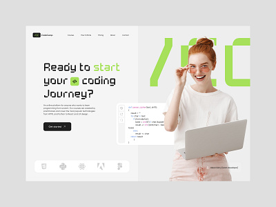 Website Concept. IT company bright coding company concept it modern programmer ui web website white