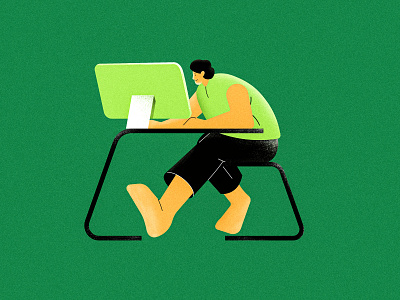 Workplace Illustration clean concept design flat illustration grain illustration illustration design minimal office studio work workplace