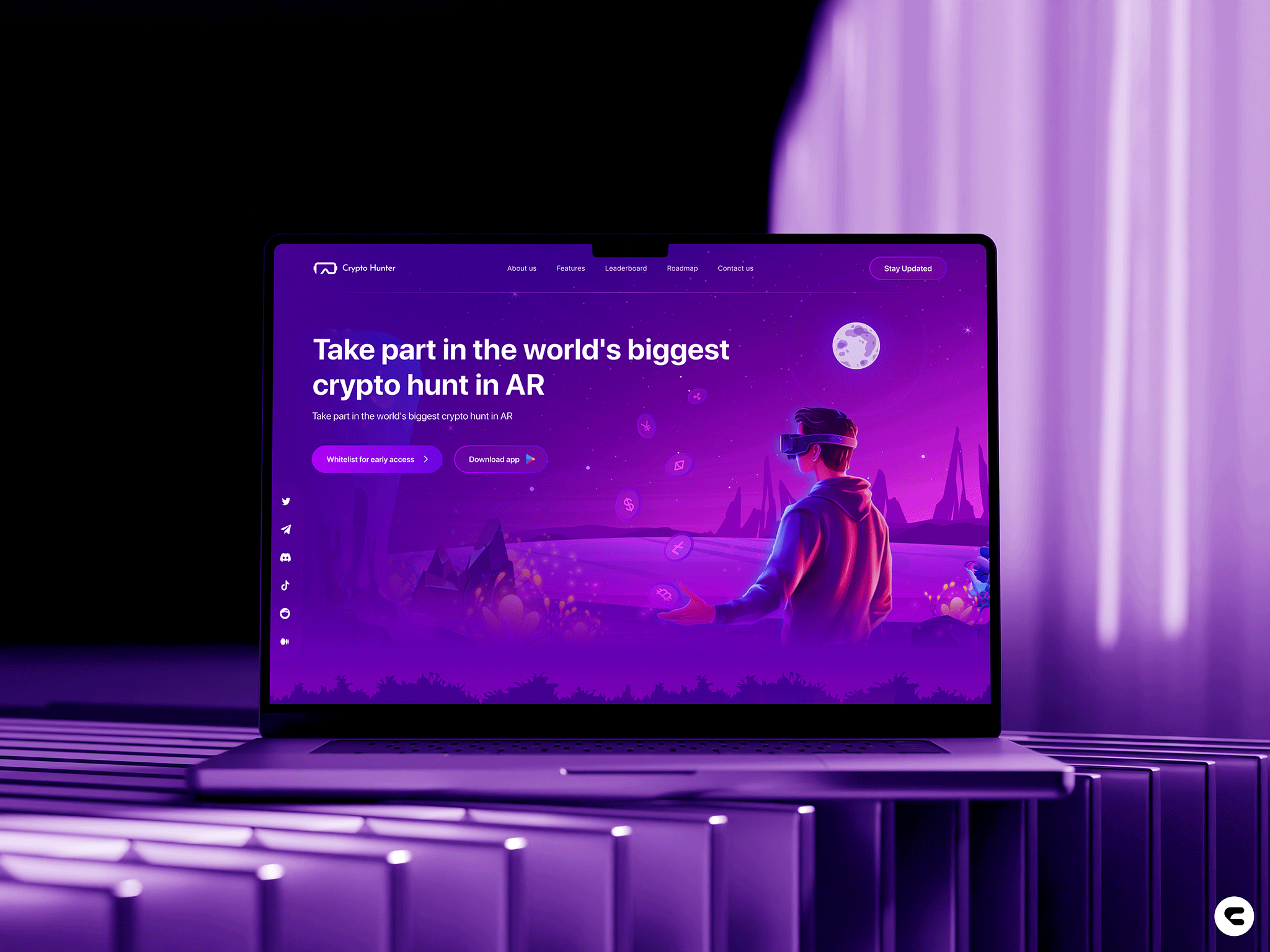 Crypto Hunt – AR Game Landing Page by Caliber design on Dribbble