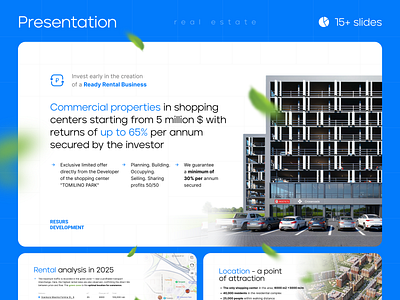 Presentation ✕ real estate ✕ 15+ slides design figma graphic design presentation real estate slides ui
