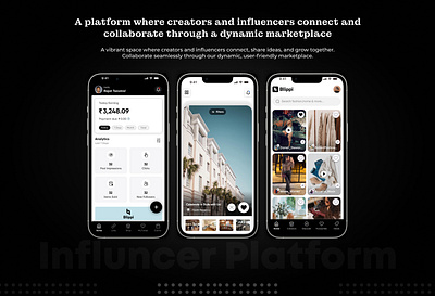 CREATORS | INFLUENCERS | EVENT APP app design branding collab conceptual design earn money iconography illustration influencer platform minimal uiux