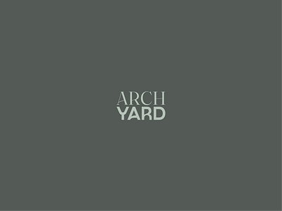 ArchYard Logo arch branding construction dark green interior logo studio type typeface wordmark yard