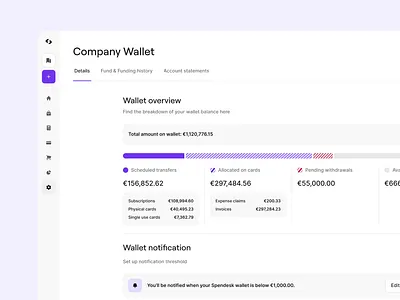 Refreshing the Wallet Balance View 💸 accounting app dashboard design design system finance fintech interface product saas ui ux visual design website