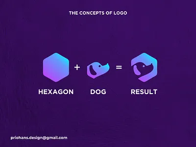 DIGICHAIN LOGO - NEGATIVE SPACE LOGO blokchain blokchain design blokchain logo brand brand identity branding color crypto crypto design design dog dog logo hexagon hexagon logo illustration logo negative space logo prio hans typography vector