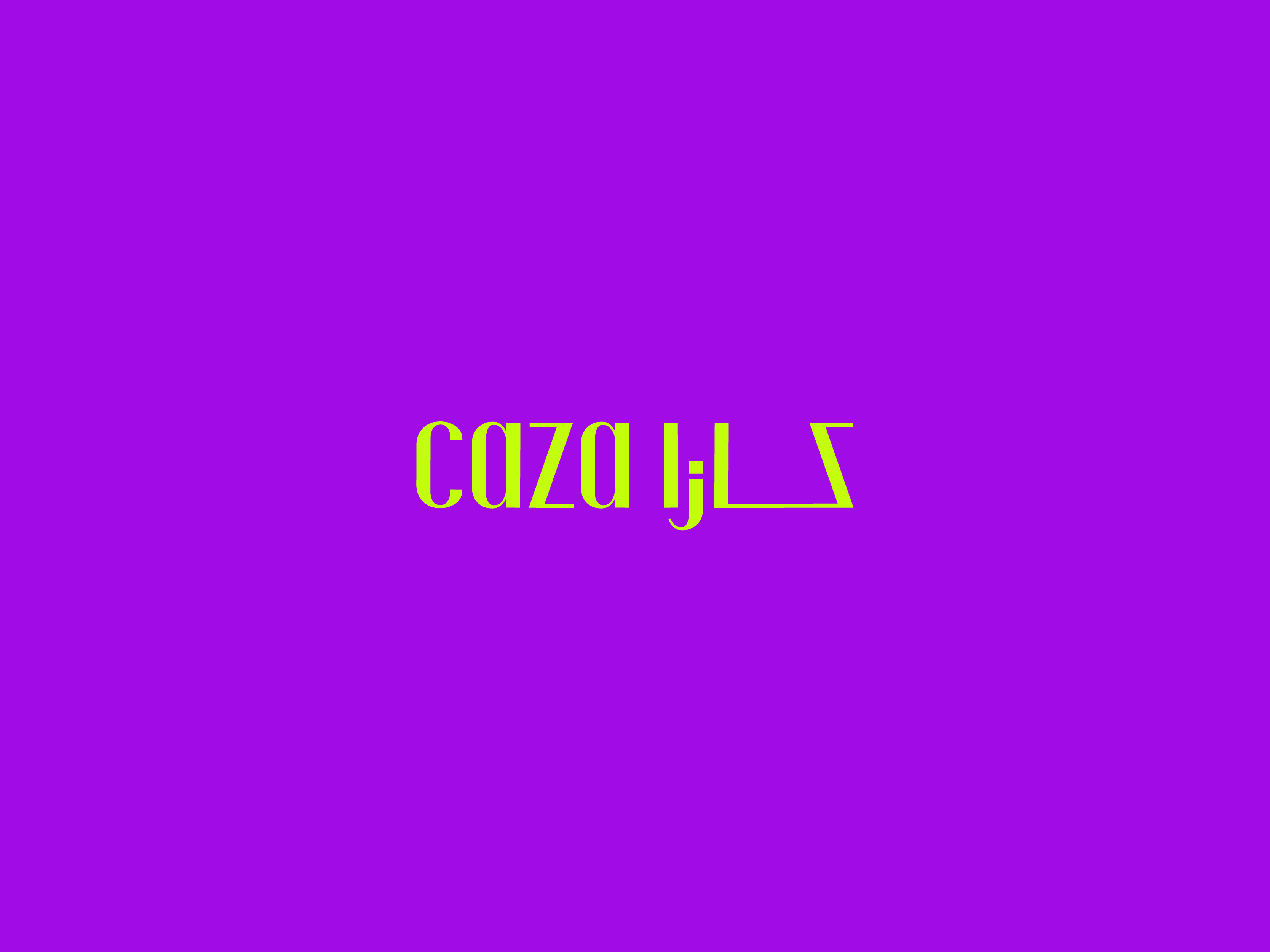 Caza Mall Logo arabic branding casa caza english graphic design logo mall neon plaza purple typeface vibrant vivid wordmark