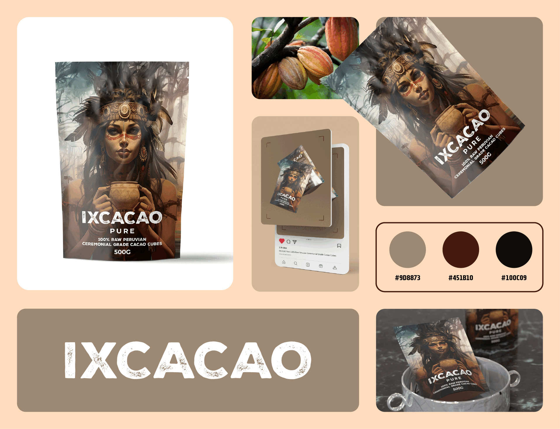 Cacao pouch packaging design cacao coffee dry fruit food fruit packaging pouch