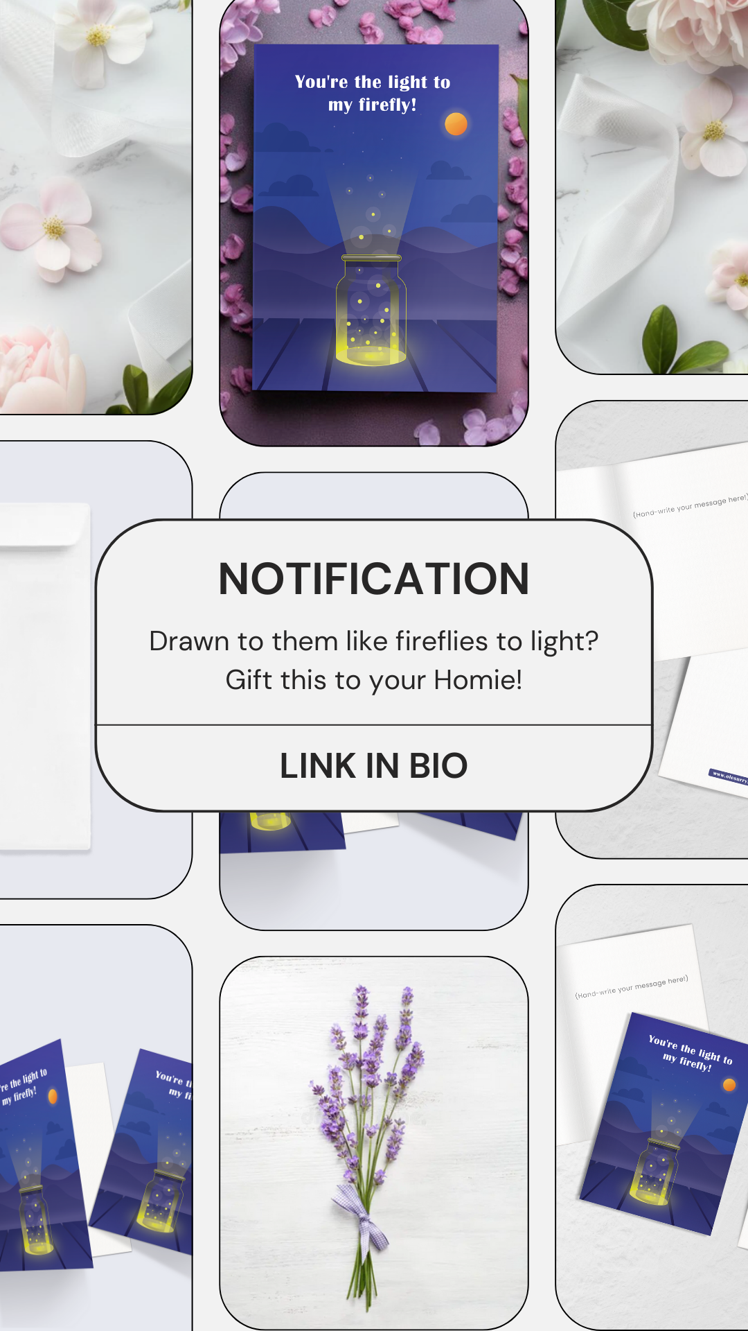 You're the Light to my Firefly: Greeting Card art artist birthday birthday gift card couples firefly friends gift graphic design graphics greeting card her him lavender light motion graphics party romantic youre the light to my firefly