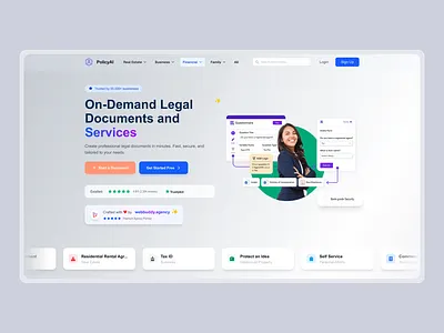 PolicyAI - Smart Legal Assistant branding design figma figmadesign illustration logo ui uidesign uiux