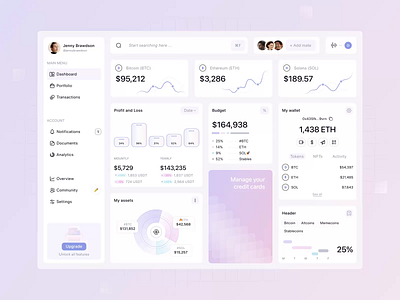 Crypto Management Platform analytics banking chart crypto crypto dashboard crypto management dashboard dashboard app data diagram finance finance dashboard finance management financial fintech investment managemet platform stats wallet