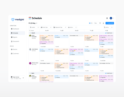 Scheduling Tool for Medical Teams dashboard desktop design figma scheduling tool ui ui design ux ux design