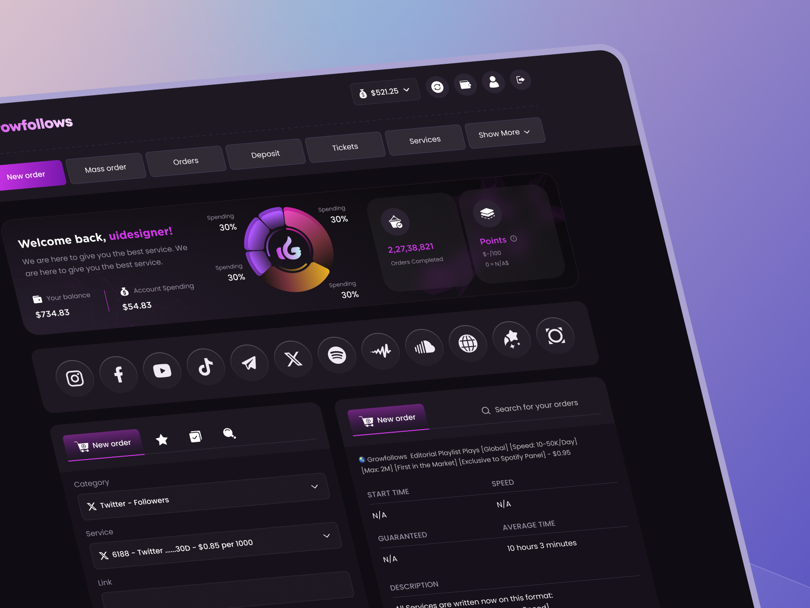 Example of Smm Panel Website Design & Development