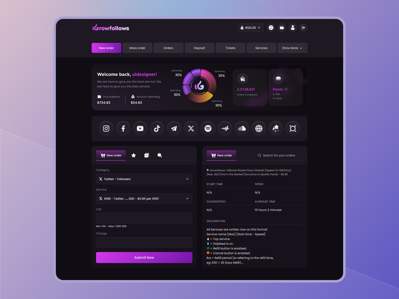 Example of Smm Panel Promotional Website Design