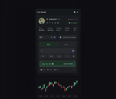 Token trade panel crypto ui ux
