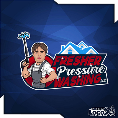 Bold Cartoon Mascot Logo Design for Fresher Pressure Washing LLC boldlogodesign brandidentitydesign branding businessmascotlogo cartoonlogo cartoonlogox cartoonmascotlogo contractorbranding custombranding customlogotx exteriorcleaninglogo fresherpressurewashing graphic design homeservicebranding logo logodesignhouston mascotlogodesign pressurewashinglogo servicebusinesslogo smallbusinessbranding