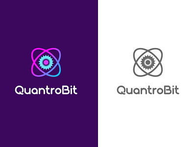 QuantroBit Logo app branding design graphic design illustration logo typography ui ux vector
