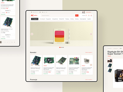 PC retro - online store with retro computer parts branding clen style ecommerce logo online store retro retro style ui ux design webdesign