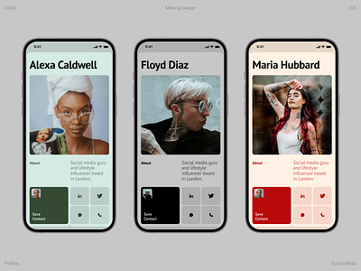 Influencers Public Profiles android app concept design figma ios ui uiux
