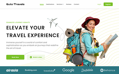 Travel Booking Landing Page UI Design design figma hero hero section landing page product design travel travel booking travel booking web ui web design