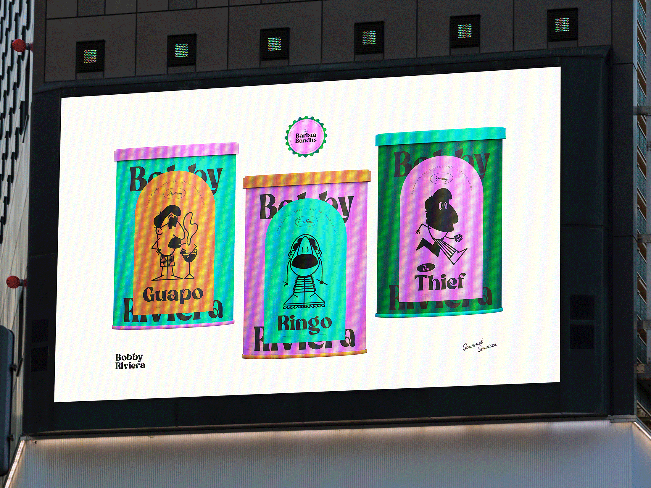 Bobby Groove 2025 animated animation beverage bobby riviera branding character coffee food frame fun graphic design hand drawn illustrated illustration marketing nikola obradovic design ondsn playful touchpoints