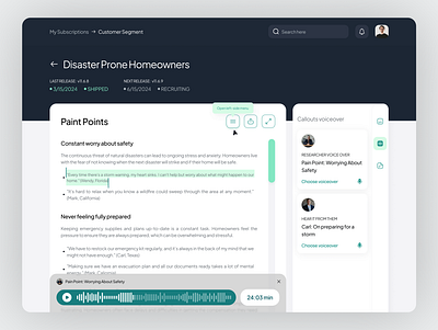 Dashboard | Interview audio dasboard panel dashboard interview text