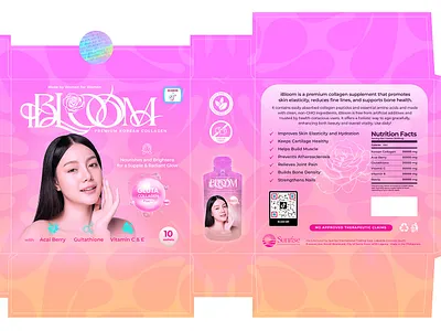 iBloom Logo and Packaging Design bloom box branding collagen design graphic design graphicdesign logo packaging product