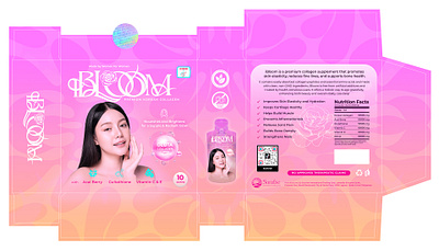 iBloom Logo and Packaging Design bloom box branding collagen design graphic design graphicdesign logo packaging product
