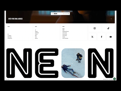 NEON Films: Immersive Footer & Brand Experience clean layout design homepage landing page landing page ui lanfing page design modern ui typo typography ui user experience user interface ux uxui web web home page webdesign website website design