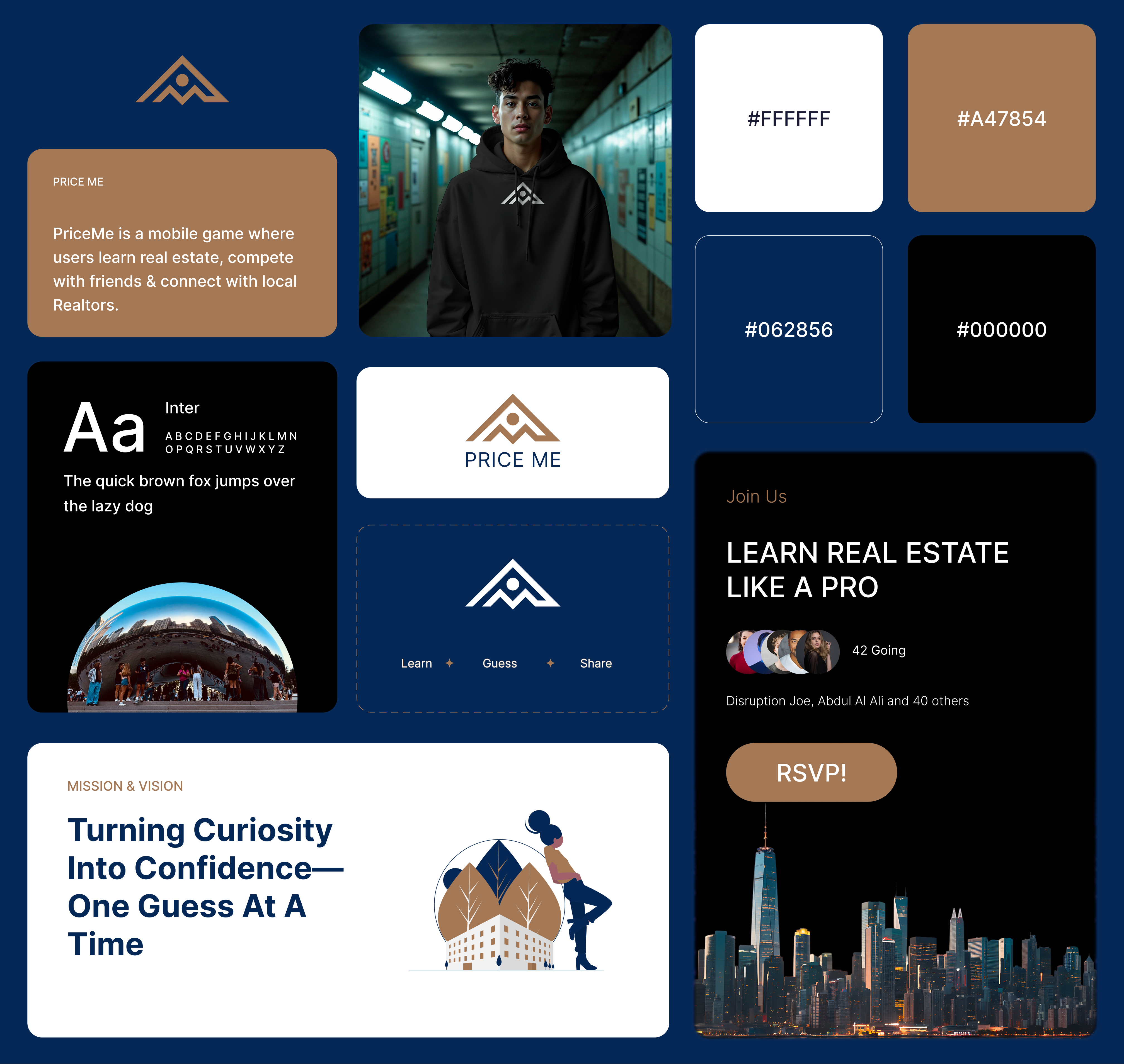 Real Estate Logo and Moonboard branding logo ui ux